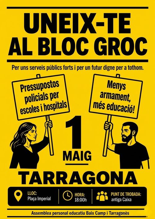 Tarragona 1 maig Bloc groc
