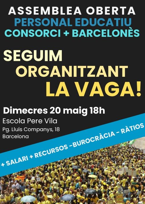 Assemblea educativa Consorci + Barcelonès