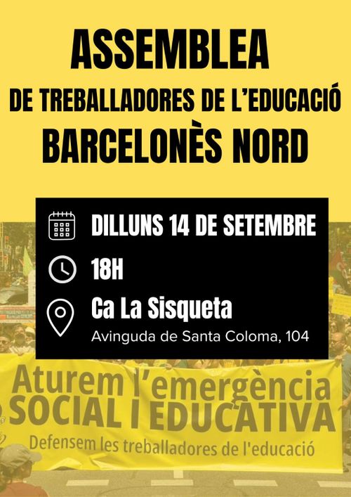 Assemblea de treballadores de l'educació Barcelonès Nord