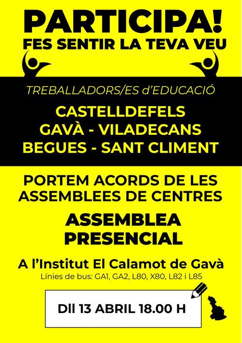 ASSEMBLEA DE ZONA CASTELLDEFELS, VILADECANS, GAVÀ, SANT CLIMENT i BEGUES