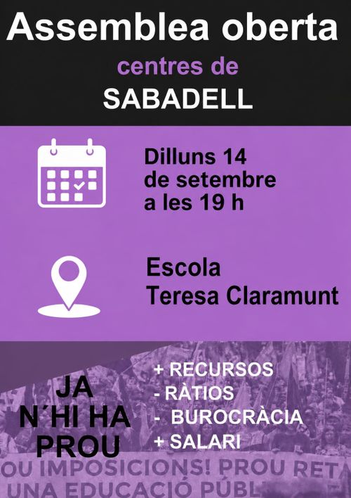 Assemblea oberta centres de Sabadell