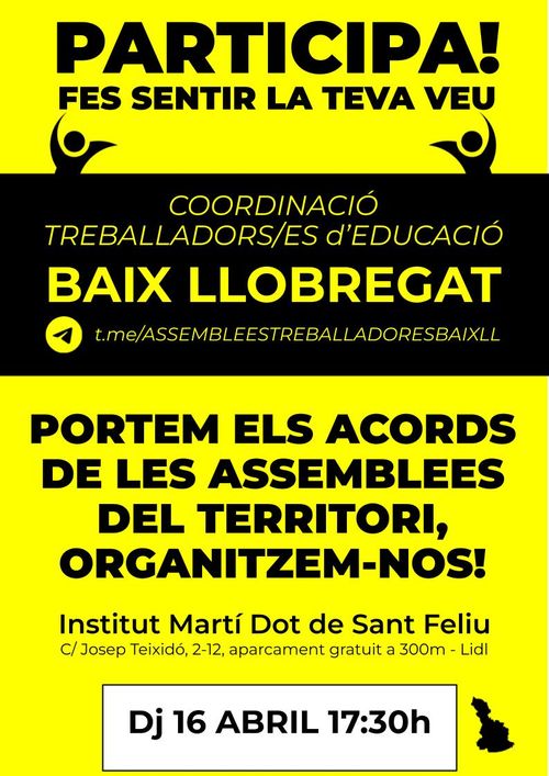 ASSEMBLEA GENERAL DEL BAIX LLOBREGAT PER PORTAR ELS ACORDS DEL TERRITORI