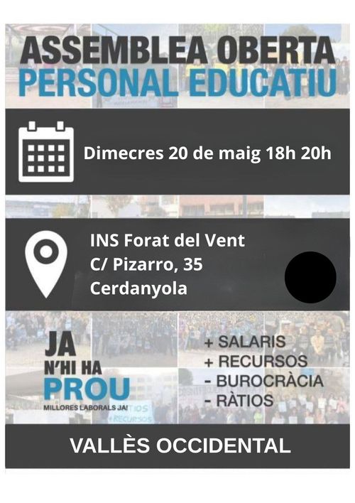 Assemblea oberta personal educatiu Vallès Occidental