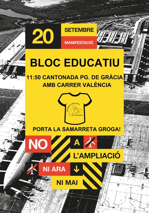 Manifestació No a l'ampliació de l'aeroport. Bloc educatiu