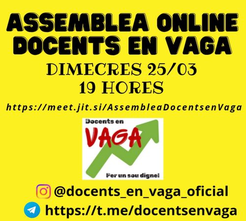 Assemblea Docents en Vaga