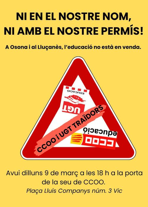 Concentració a la seu CCOO 