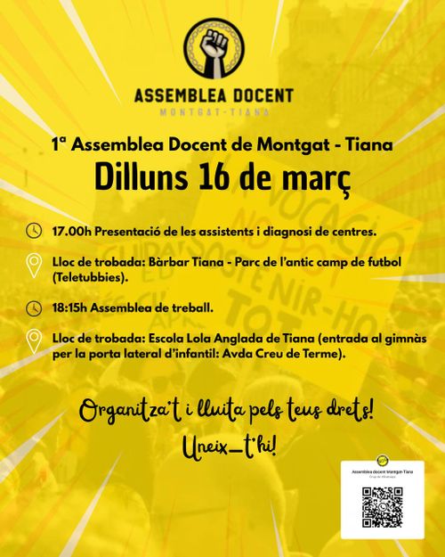 Assemblea de docents Montgat-Tiana