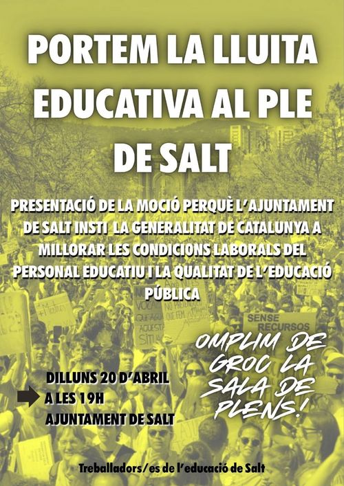 Moció educativa al ple de l'Ajuntament de Salt