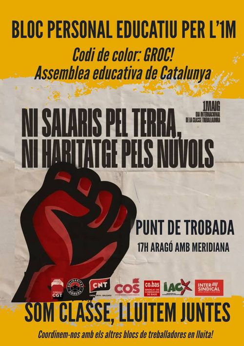 Barcelona 1 maig Bloc educatiu