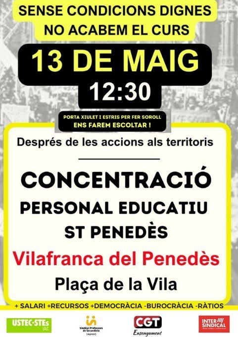 Concentració personal educatiu Penedès