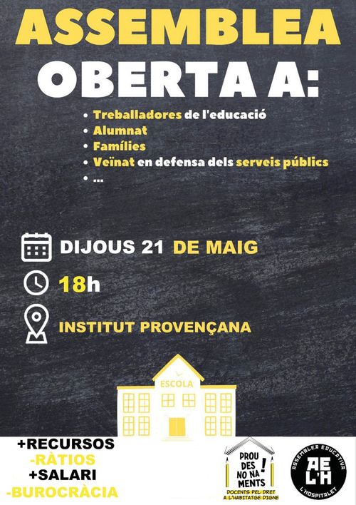 Assemblea docents L'Hospitalet de Llobregat