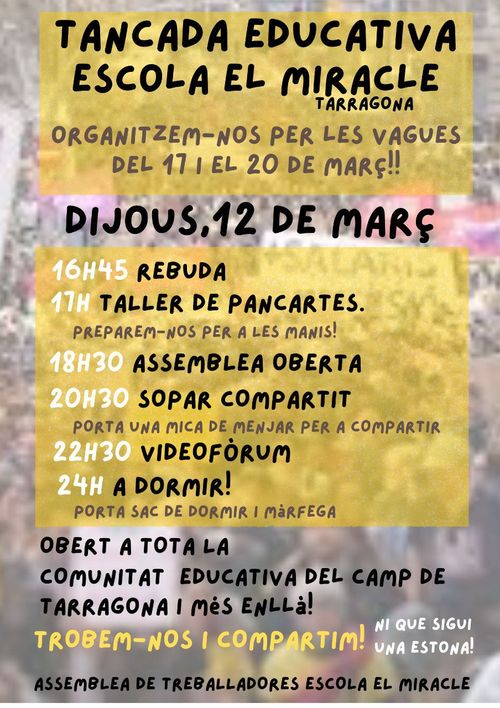 Tancada educativa escola El Miracle
