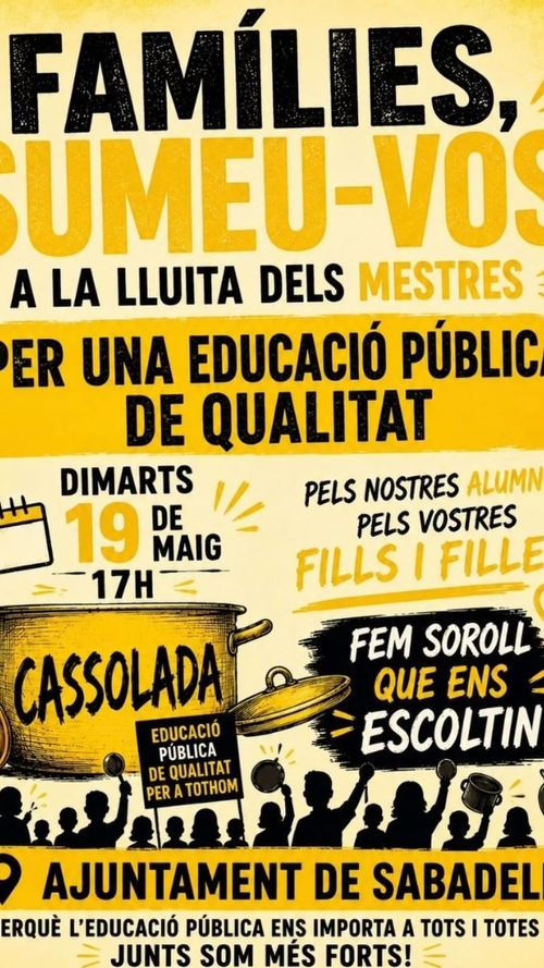 Cassolada per una educació pública i de qualitat